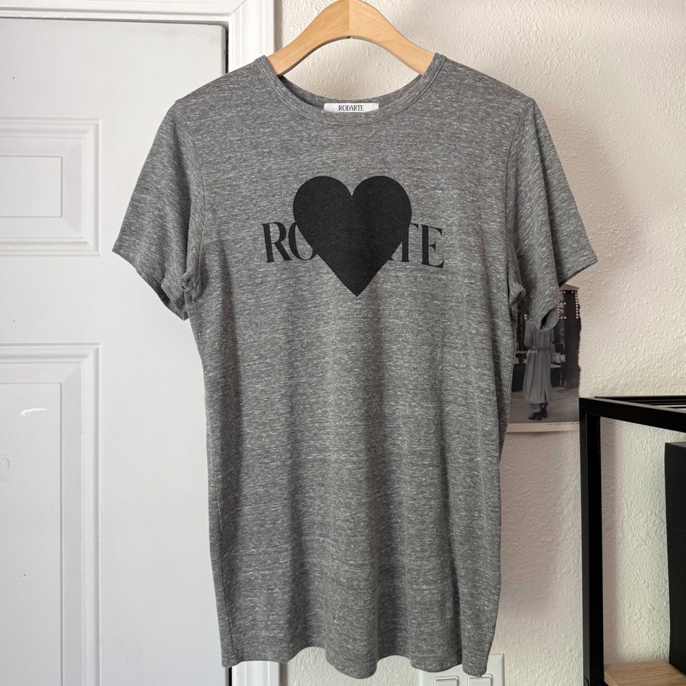 RODARTE heather grey heart logo radarte crew neck short sleeve tee t-shirt